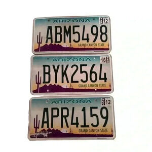 Retired Arizona License Plates Set of 3